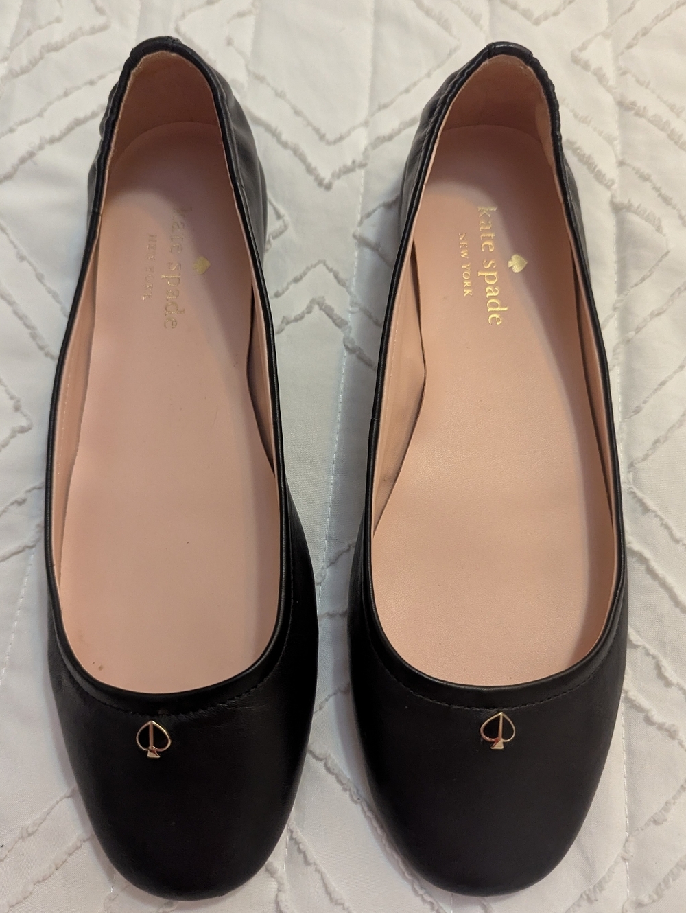 Kate Spade Black Leather Ballet Flats